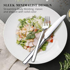 KINGSTONE Silverware Sets, 60 Piece Flatware Set for 12, 18/10 Stainless Steel Cutlery Set Mirror Polished Modern Design Dishwasher Safe