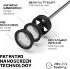 Subminimal NanoFoamer Lithium Performance Milk Foamer | USB-C Rechargeable, IP4 Waterproof, Dual-Speed, Stainless Steel | Premium Microfoamed Milk in 30 Seconds, Barista-Style Coffee Drinks at Home