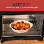 LEETOYI Porcelain Small Oval Au Gratin Pans, Baking Dish Set for 1 or 2 person servings, Bakeware with Double Handle for Kitchen and Home, Set of 2 (White)
