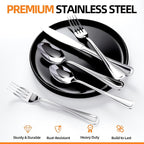 NICE KITCHEN Silverware set for 4,20 Pieces Premium Stainless Steel Silverware set,Mirror Polished Cutlery Set,Flatware Set for 4,Dishwasher Safe,Luster Series