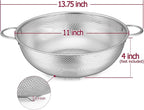 TeamFar Stainless Steel Colander, 5QT Micro-Perforated Metal Colander Food Strainer with Handles, for Draining Washing Rinsing Steaming, Non Toxic & Dishwasher Safe, Solid Construction & 3 Stable Feet