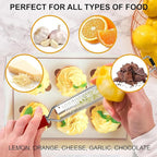 DESIGNED BY CHEFS ~ Premium Lemon Zester Grater With Perfectly Angled Teeth ~ Ideal for Citrus, Parmesan Cheese, Garlic, Vegetables and Fruits