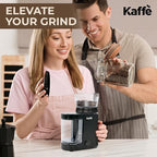 Kaffe Electric Burr Coffee Grinder (5.5oz) w/Adjustable Coarseness Settings - Flat Burr - [New Upgraded Motor ] - Precision Coffee Bean Grinder for Home Use - Black