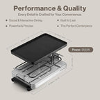 Swissmar Classic Raclette Party Grill with Reversible Cast Aluminum Non-Stick Grill Plate/Crepe Top, Outdoor & Indoor Electric BBQ Grill, Samgyupsal Griller - Brushed Stainless Steel - 8-Person