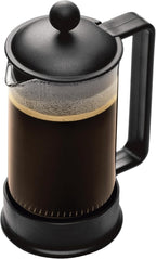 Bodum 12oz Brazil French Press Coffee Maker, High-Heat Borosilicate Glass, Black - Made in Portugal