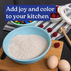 WHYSKO Mixing Bowl Set, 12 Piece Colorful Plastic Mixing Bowls with Lids Set for Food Prep Storage and Serving, Microwave and Dishwasher Safe for Kitchen Baking Cooking