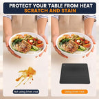 Silicone Trivet Mats 4 Heat Resistant Pot Holders Multipurpose Non-Slip Hot Pads for Kitchen Potholders, Drying mat, Jar Opener, Spoon Holder, Coaster.(Dark Black)