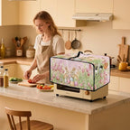 Easter Egg Bunny Tulip Print Toaster Oven Cover for Easter Decor, Dust-proof Case for Air Fryer, Heat-resistant Kitchen Countertop Appliance Protector, (Medium-16.1*19.71*10 inches)