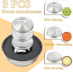 Unokit Mixing Bowls with Lids Set - 7 Pcs Stainless Steel Mixing Bowls with 3 Grater Attachments, Non-Slip Silicone Base Mixing Bowl Set for Kitchen