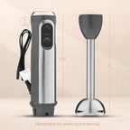 Powerful Immersion Blender, Electric Hand Blender 500 Watt with Turbo Mode, Detachable Base. Handheld Kitchen Blender Stick for Soup, Smoothie, Puree, Baby Food, 304 Stainless Steel Blades (Grey)