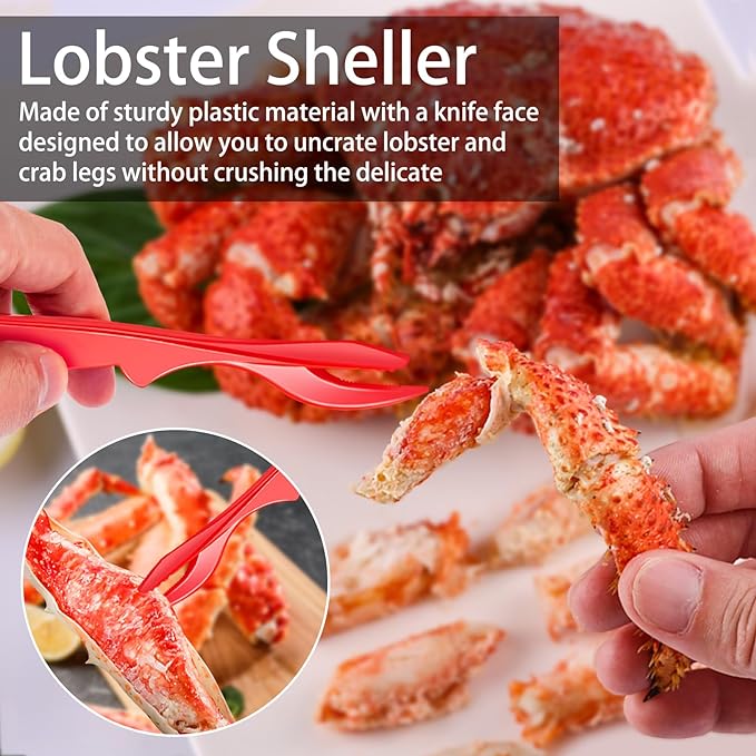 suoundey Seafood Cracker Tool Set With Lobster Sheller Stainless Steel Crab Crackers Crab Leg Fork Seafood Scissors And Storage Bag, Crab Leg Pick Utensils Set Crab Eating Tools (9Pcs)