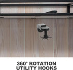 UPKOCH 2pcs Rotatable 6-Claw Nailless Kitchen Utensil Hooks Wall-Mounted and Suction Cup Storage Organizer Black for Hanging Cooking Tools