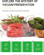 Syntus Vacuum Sealer Bags, 4 Pack 2 Roll 11" x 20' and 2 Roll 8" x 20' Commercial Grade BPA Free Bag Rolls, Food Vac Bags for Storage, Meal Prep or Sous Vide