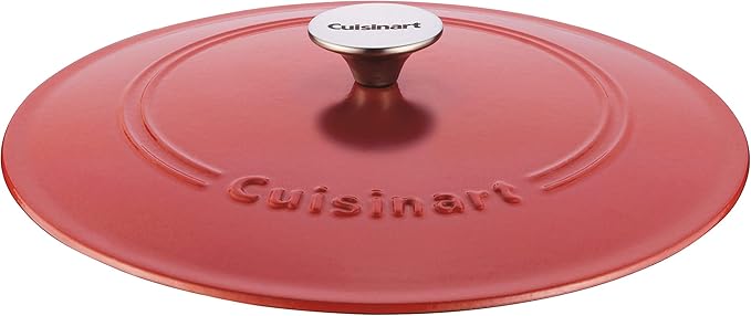 Cuisinart 12-Inch Cast Iron Chicken Fryer with Lid, 4.5 Quart Capacity, Porcelain Enameled Interior, Oven Safe, Induction Compatible, Peony Pink