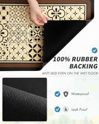 AMOAMI Coffee Mat Hide Stain Rubber Backed Absorbent Dish Drying Mat for Kitchen Counter - Fits Under Coffee Maker - KHAKI 16X24