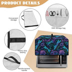 Dragonfly Lotus Print Toaster Oven Cover Compatible with Most Toaster Ovens, Heavy Duty Dust-proof Microwave Oven Cover for Kitchen Counter, Purple (Large-18.5 * 22.5 * 12.99 inches)