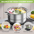 Steamer Basket Stainless Steel Instant Pot Accessories for Food and Vegetable, Zocy Premium Expandable Steam Basket to Fit Various Size Pots Medium (6.1" to 10.2"))
