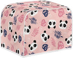 JEOCODY Toaster Cover 2 Slice Pink Panda Print Small Appliance Toaster Cover for Kitchen Keep Toaster Free From Dust And Fingerprint Machine Washable