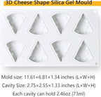 OCPO KITCHEN Cheese Silicone Baking Mold for Mousse Cake, CheeseCake, French Dessert, Pastry, Chocolate, Ice Cream, Pudding, Cake Decoration Mold, 3D Cheese Shape (8-Cavity)