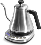COSORI Gooseneck Electric Kettle with 5 Variable Presets, Pour Over & Coffee maker, 100% Stainless Steel Inner Lid & Bottom, 1200 Watt Quick Heating, 0.8L, Silver
