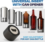 Frost Buddy Universal Can Cooler - Fits all - Stainless Steel Can Cooler for 12 oz & 16 oz Regular or Slim Cans & Bottles - Stainless Steel (Purple Glitz)
