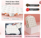 Silicone Mini Muffin Pan With Metal Reinforced Frame - 24 Cups Durable Silicone Cupcake Pan for Muffin, Cupcakes, BPA Free and Dishwasher Safe - 1 Piece Beige with Rainbow Spots