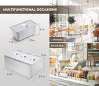 SYBO Commercial Grade Stainless Steel Bain Marie Buffet Food Warmer Steam Table for Catering and Restaurants, Good for Parties Buffet Servers and Warmers, 3 Sections with Tap, Sliver