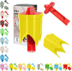 Pepper Corer, 2 in 1 Red Bell Pepper Seed Corer Remover Tool, Fruit & Vegetable Corers Quick Cave Tools for Jalapeno Cutter Deseeder, Red Yellow