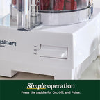 Cuisinart 7-Cup Pro Classic Food Processor, 600-Watt Motor, Vegetable Chopper & Blender for Mincing, Dicing, Shredding, Puree & Kneading Dough, DLC-10SYP1, White