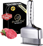 Meat Tenderizer Tool, Stainless Steel Blade Tenderizer for Meat – Extra Long Handle, Rustproof One-Piece Meat Tenderizer Mallet & Hammer, Steak Cooking Accessories, No Assembly Needed, 5-Year Warranty