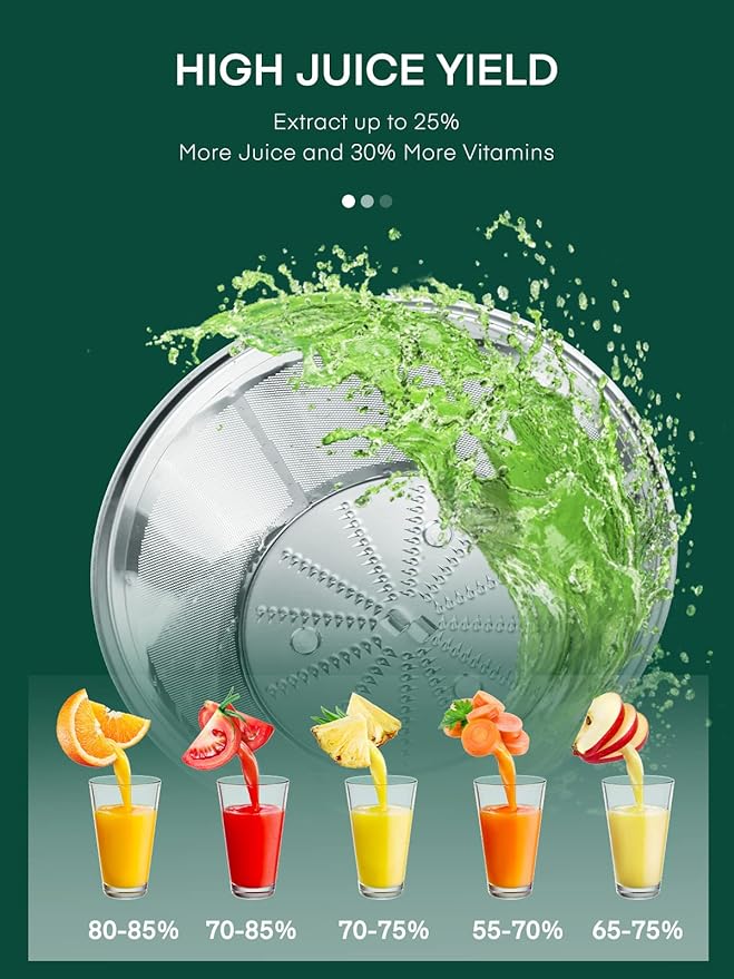 Juicer Machine, HOUSNAT Centrifugal Juicer,Extractor Max Power 800W Juice, 65MM Chute for Whole Fruit and Vegetables, Juice Extractor with 3 Speeds Quick Juicing, Easy to Clean, BPA Free, Green