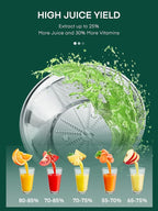 Juicer Machine, HOUSNAT Centrifugal Juicer,Extractor Max Power 800W Juice, 65MM Chute for Whole Fruit and Vegetables, Juice Extractor with 3 Speeds Quick Juicing, Easy to Clean, BPA Free, Green
