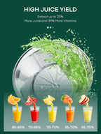 Juicer Machines, HOUSNAT Juicer Whole Fruit and Vegetables with 3-Speed Setting, 400 W Motor Quick Juicing Ideal for Beginners & Light Daily Use, Cleaning Brush and Juicing Recipe Included