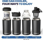Frost Buddy Universal Can Cooler - Fits All - For Regular 12 & 16 oz or Slim-Size Bottles - Insulated Double-Walled Stainless Steel (Gunmetal Glory)