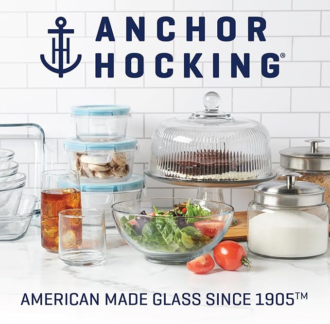 Anchor Hocking Oven Basics Cake Dish & 3 Quart Baking Dish Value Pack – Tempered Glass for Even Baking, Oven Safe, Microwave Safe, Made in USA