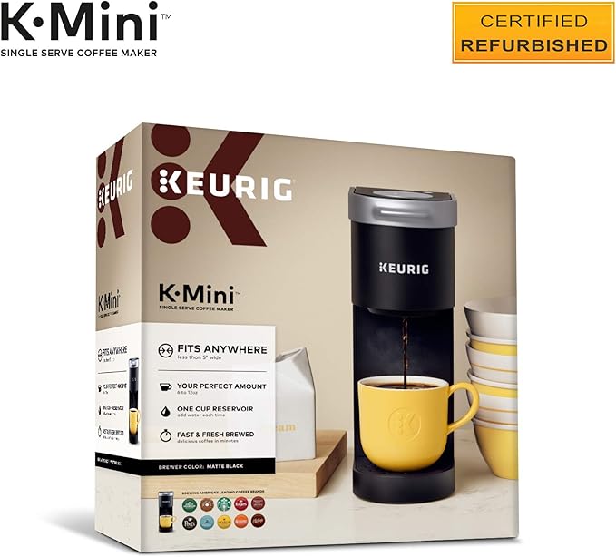 Keurig K-Mini Coffee Maker, Certified Refurbished, Black (Renewed)