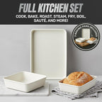 GOTHAM STEEL 20 Pc Ceramic Cookware Set Nonstick, Ceramic Pots and Pans Set Non Stick for Kitchen with Bakeware, Cooking Utensils & Steamer, Non Toxic PFOA PFOS Free, Oven & Dishwasher Safe