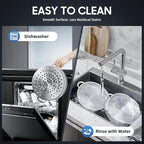 5 Tier Steamer Pot, Stackable Kitchen Steamer with One Piece Bottom Clear Visible Lid Large Capacity and Anti-Scald Handles Detachable Combination Storage Stainless Steel Steamers Pot for Dumplings Etc
