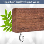 Dmore magnetic knife holder for wall—with 2 hooks, No Drilling 20 Inch walnut knife magnetic strip, Powerful knife magnet rack, include Adhesive Tape and screws for Knives, Utensils, and Tools