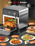 Nuwave Plug-In Grill Air Fryer Oven Combo w/Sheath Heaters, Authentic Char Flavor, 2024 New Convection System, 2X More Even, 100 Presets, Smarter Probe, 50-550°F, Stainless Steel