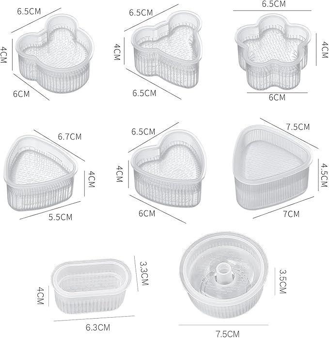 3 Pack Rice Ball Mold, Sushi Mold Diy Sushi Cooking Tools For Japanese Boxed Meal Children Bento,Kitchen Tools Sushi Plates Rice Ball Mold Non Stick Sushi Rice Making Kit (Transparent, Triangle)