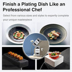 Plating Tool Culinary Set, 6 Piece Professional Chef Plating Tools Kit, Chef Plating Utensils, Spatula, Tweezers for Modernist Cuisine Food Art, Black, Cooking Utensils (Silver)