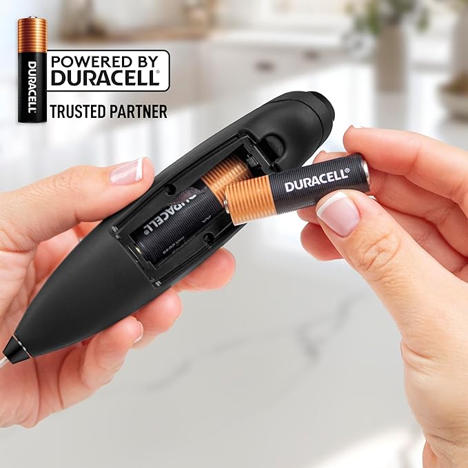 Zulay Kitchen Milk Frother Handheld Electric Whisk with AA Duracell Batteries – Durable Drink Mixer for Coffee, Lattes, Cappuccinos & More - Carbon Black