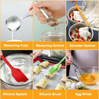 Mixing Bowls with Lid Set, 27PCS Kitchen Utensils Metal Bowl Stainless Steel Nesting Bowls, Measuring Cups and Spoons, Egg Whisk for Baking