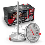 AWLKIM 2 Pack Stainless Steel Meat Thermometer, Safe Leave in Oven, 2.5-in Extra-Large Dial Food Thermometer for Cooking, Temperature Probe for Baking, Steak, Turkey - Kitchen Gadgets - Silver