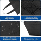 WISELIFE Reusable Grocery Shopping Bags 10 Pack Large Foldable Tote Bags Bulk, with Long Handle for Shopping Groceries Clothes (Black)