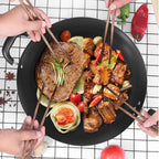 Carbon Steel Wok, Woks and Stir Fry Pans with Handle and Lid, Flat Bottom Chinese Stir Fry Wok, for Electric,Induction and Gas Stoves,Iron