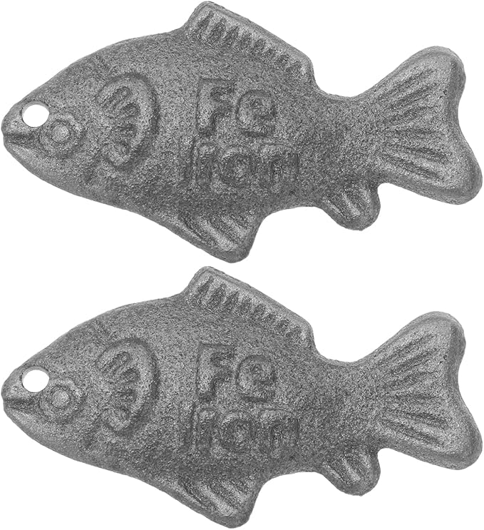 Iron Fish for Cooking (2 Pack), Natural Iron Supplement Tool for Water & Food, Safe Cooking Utensil Reusable for Vegans, Athletes, Pregnant Women & Kids Sliver