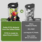 Juicer Machines,Fretta Compact Cold Press Juicer with PCTG Material from US,Fit Whole Fruits & Vegetables,BPA-Free, Easy to Clean (Pure Black, 1.0 L)