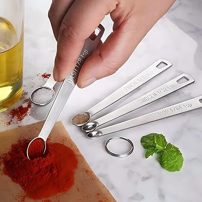 14PCS Measuring Spoons Set, 1 tbsp, 1/2 tbsp, and 1-1/16tsp Stainless Steel Measuring Spoons for Cooking Baking Spice Jars and Liquid Ingredients